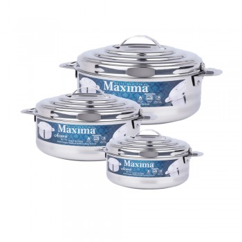 طقم حافظات طعام ماكسيما - استانلس استيل 3 مقاسات 